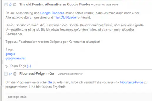 Ein weiterer Versuch: Tiny Tiny RSS